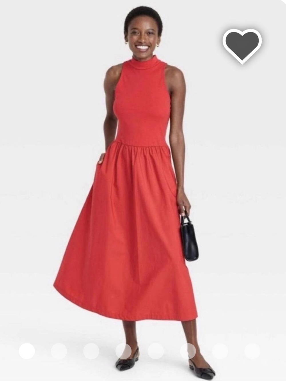 a new day Sleeveless Red Maxi Dress with Mock Neck